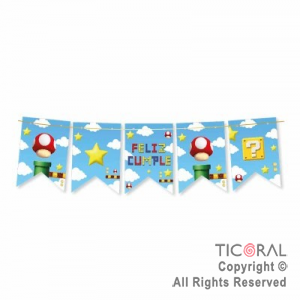 SUPER MARIO BROSS BANDERIN x 1